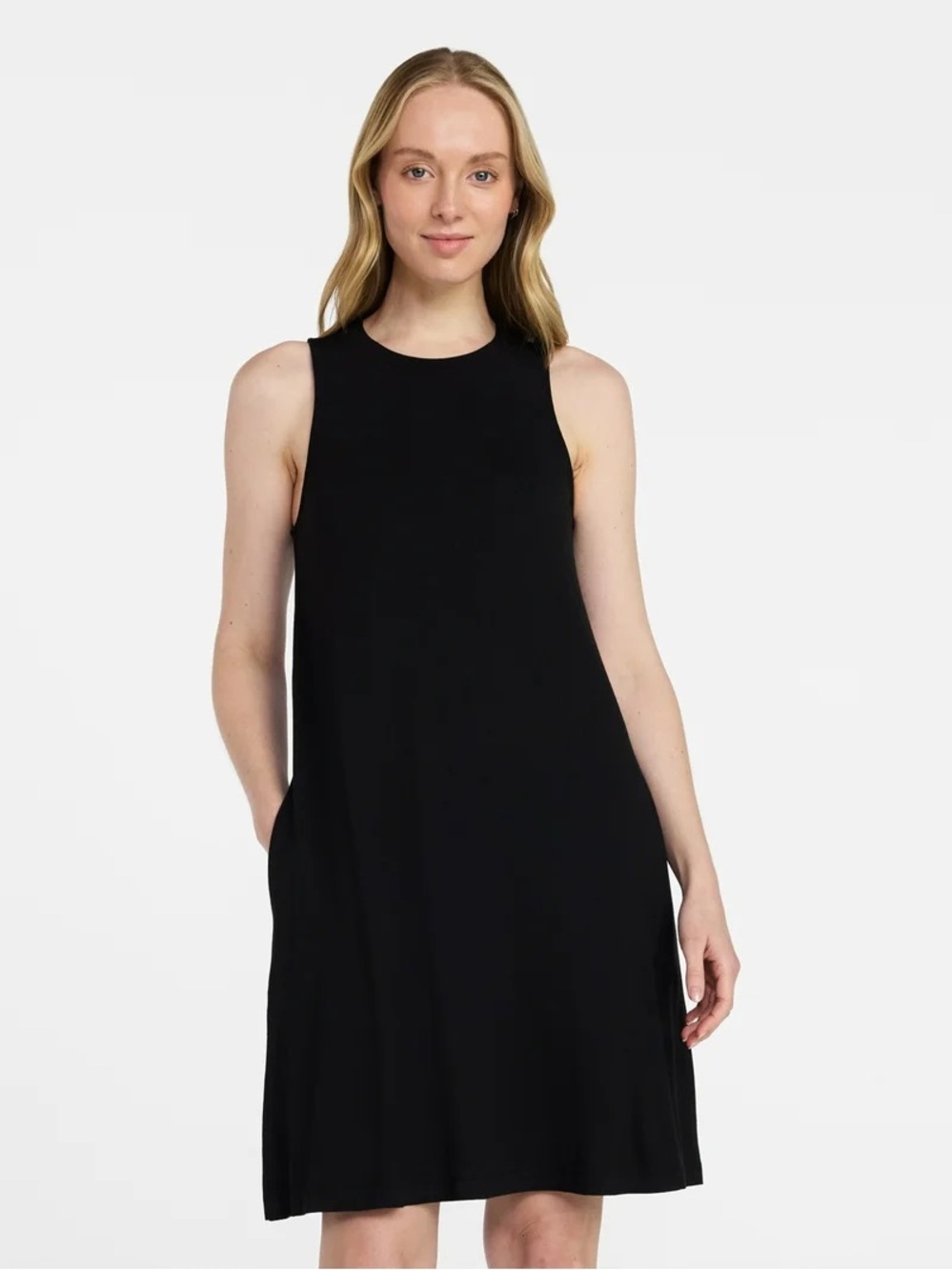Time and Tru Black Sleeveless Swing Dress